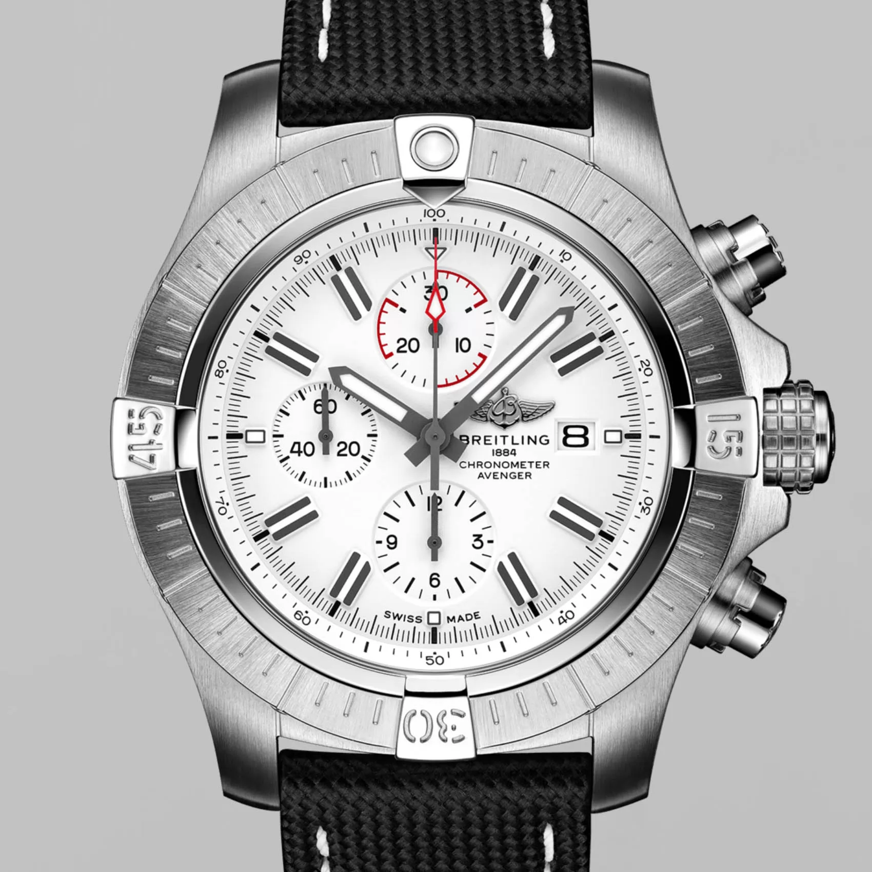 Super Avenger Chronograph Stainless Steel White 48MM A133751A1A1X1
