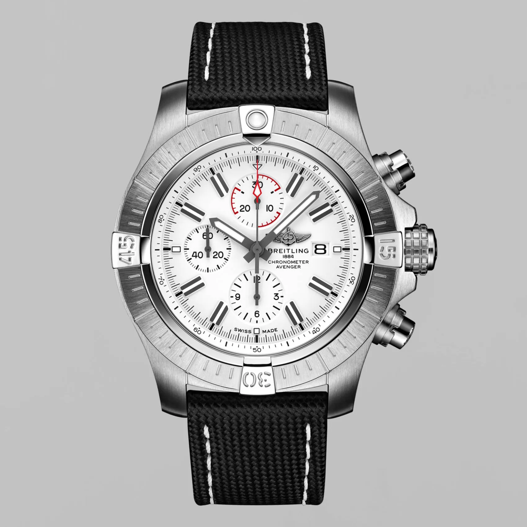 Super Avenger Chronograph Stainless Steel White 48MM A133751A1A1X1